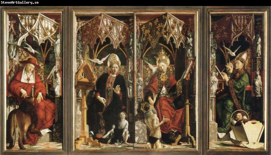 michael pacher altarpiece of the church fathers